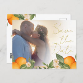 Bruiloft Citrus Sinaasappels Foto Overlay Save the Aankondigingskaart