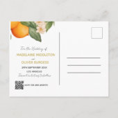 Bruiloft Citrus Sinaasappels Overlay Save the Date Aankondigingskaart (Achterkant)