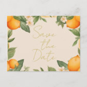 Bruiloft Citrus Sinaasappels Overlay Save the Date Aankondigingskaart (Voorkant)