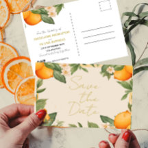 Bruiloft Citrus Sinaasappels Overlay Save the Date