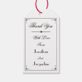 Bruiloft Classic Elegant Chic Script Naam Dank u Cadeaulabel