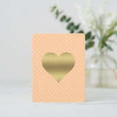 BRUILOFT & CO Perzik En Witte Feest Polka Stippen Kaart (Staand voorkant)