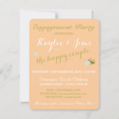 BRUILOFT & CO Perzik En Witte Feest Polka Stippen Kaart (Achterkant)