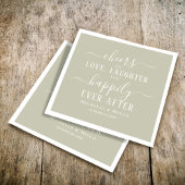 Bruiloft Cocktail Cheers Typografie Sage Groen Servet
