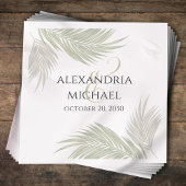 Bruiloft Cocktail Elegante groene palmbladeren Servet