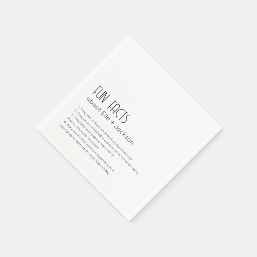 Bruiloft Cocktail servetten met Leuke Feiten! (Hoek)