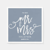 Bruiloft Cocktail servetten | Typografie (Dusty Bl (Voorkant)