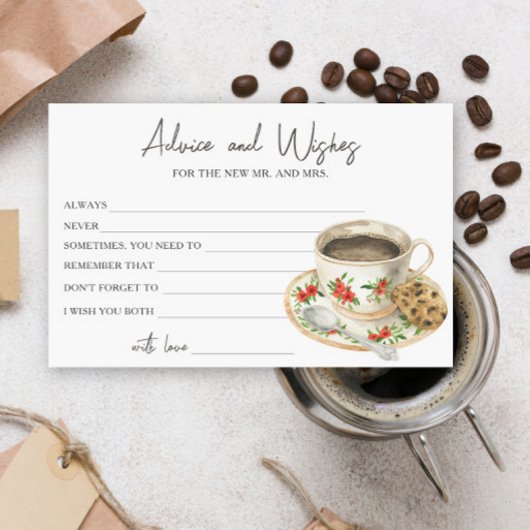 Bruiloft Coffee Advies en Wensen Briefpapier