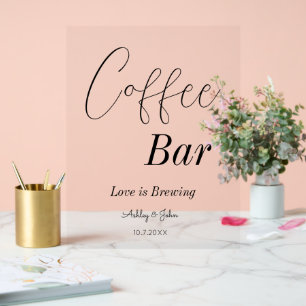 Bruiloft Coffee Bar Bruidsfeest  Acryl Bord