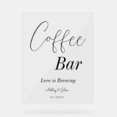 Bruiloft Coffee Bar Bruidsfeest  Acryl Bord (Voorkant)