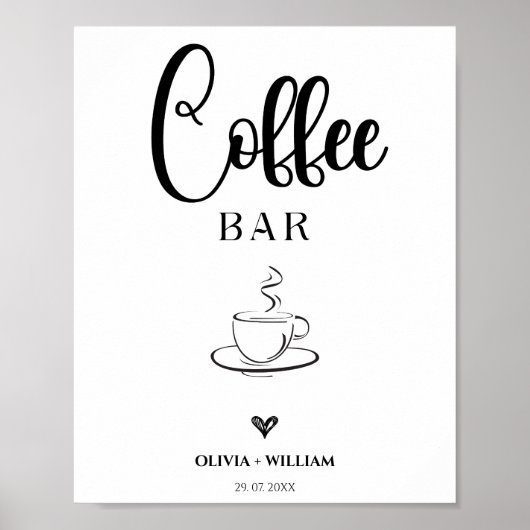 Bruiloft Coffee Bar Script Bord Poster (Voorkant)