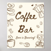 Bruiloft Coffee Bar waar Liefde in de Lucht Hangt Poster (Voorkant)