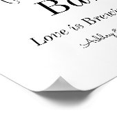 Bruiloft Coffee Bar Zwart Wit Poster (Hoek)