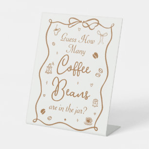 Bruiloft Coffee Bruiloft Raad Hoeveel Coffee Bonen Reclamebord Met Voetstuk