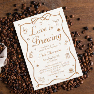 Bruiloft: Coffee Love is Brewing Bruidsfeest Kaart