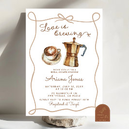 Bruiloft Coffee Love is Brewing Bruidsfeest Kaart
