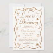 Bruiloft: Coffee Love is Brewing Bruidsfeest Kaart (Voorkant)