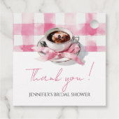 Bruiloft 'Coffee Roze Lint' bedankbriefjes Bedankjes Labels (Achterkant)