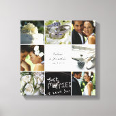 Bruiloft collage gewikkeld canvas - wit (Voorkant)