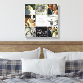 Bruiloft collage gewikkeld canvas - wit (Insitu (Slaapkamer))