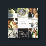 Bruiloft collage gewikkeld canvas - wit afdruk<br><div class="desc">Pas dit canvas aan met je trouwfoto's om een wandkunst te creëer voor altijd.</div>