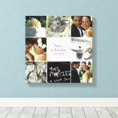 Bruiloft collage gewikkeld canvas - wit afdruk (Insitu (Houten vloer))