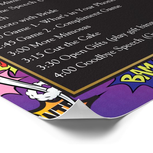 Bruiloft Comic Pop Art 💥🎉 Spreekballons Poster (Hoek)