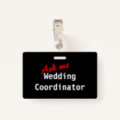 bruiloft coördinator badge (Achterkant met clip)