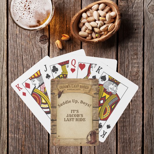 Bruiloft: Cowboy Bruidegom's Laatste Rodeo Pokerkaarten