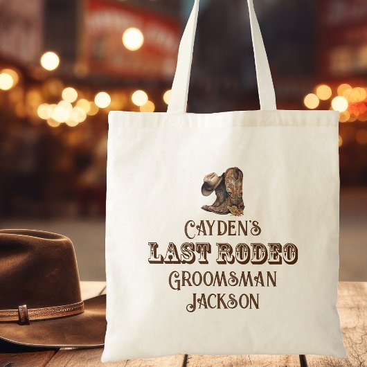 Bruiloft Cowboy Bruidsjonker Laatste Rodeo Feestje Tote Bag