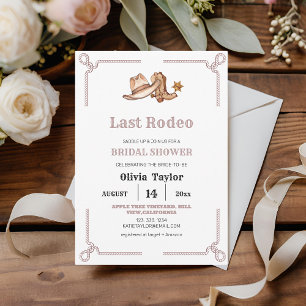 Bruiloft Cowgirl Westers Laatste Rodeo Bruidsfeest Kaart
