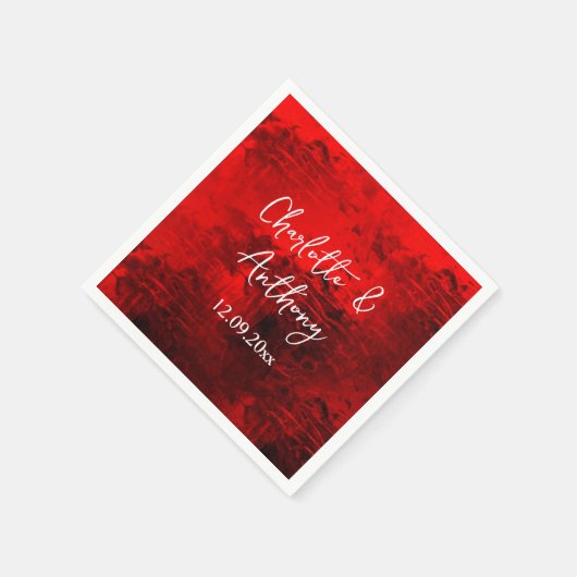 Bruiloft Creatief Abstract Kunstwerk Rood Servet (Hoek)