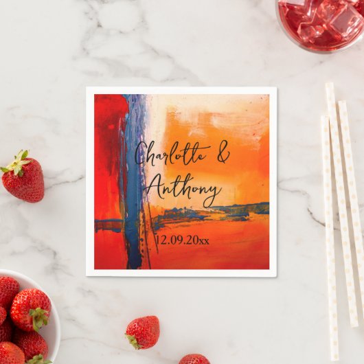 Bruiloft Creatief Abstract Kunstwerk Servet (Insitu)