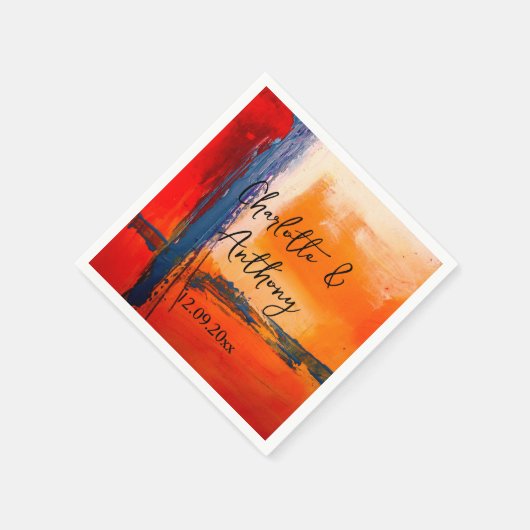 Bruiloft Creatief Abstract Kunstwerk Servet (Hoek)