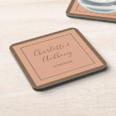 Bruiloft Creatieve Kalligrafie Namen Datum Bier Onderzetter (Linkerzijde)