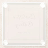 Bruiloft Creatieve Kalligrafie Namen Datum Glazen Onderzetter (Achterkant)