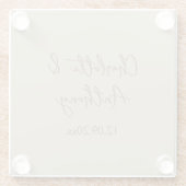 Bruiloft Creatieve Kalligrafie Namen Datum Glazen Onderzetter (Achterkant)