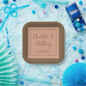 Bruiloft Creatieve Kalligrafie Namen Datum Papieren Bordje (Feest)