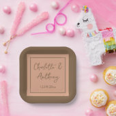 Bruiloft Creatieve Kalligrafie Namen Datum Papieren Bordje (Feest)