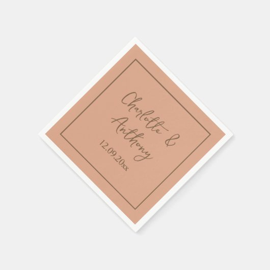 Bruiloft Creatieve Kalligrafie Namen Datum Servet (Hoek)
