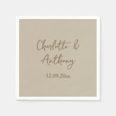 Bruiloft Creatieve Kalligrafie Namen Datum Servet (Voorkant)