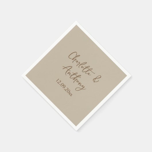 Bruiloft Creatieve Kalligrafie Namen Datum Servet (Hoek)