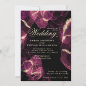 Bruiloft | Crimson Berry Alcohol Ink Kaart (Voorkant)