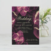 Bruiloft | Crimson Berry Alcohol Ink Kaart (Staand voorkant)