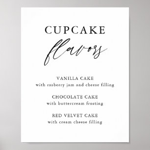 Bruiloft Cupcake Smaak Bord met Landelijke Calligr Poster
