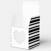 Bruiloft cupcake zwart wit gestreept bedankdoosjes (Geopend)