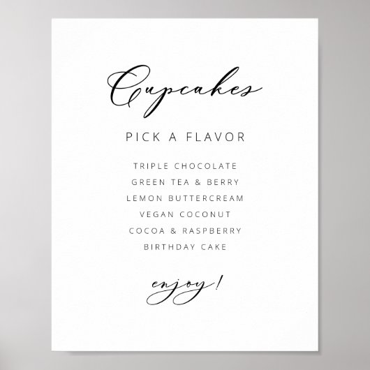 Bruiloft Cupcakes Poster Receptie Decor Sign (Voorkant)