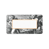 Bruiloft Cupids Zwart-wit  Etiket (Voorkant)