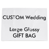 Bruiloft Custom Gift Bag GLANZEND GROOT 12,5" x 9" Large Cadeautasje (Voorkant)
