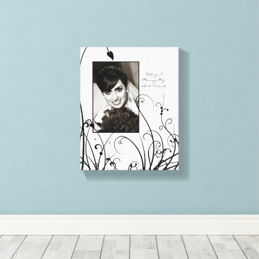 Bruiloft Custom Portret Canvas (Insitu (Houten vloer))